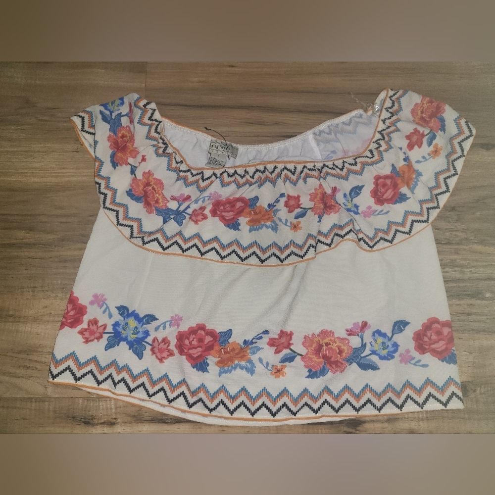 Floral Embroidered Off-Shoulder Top